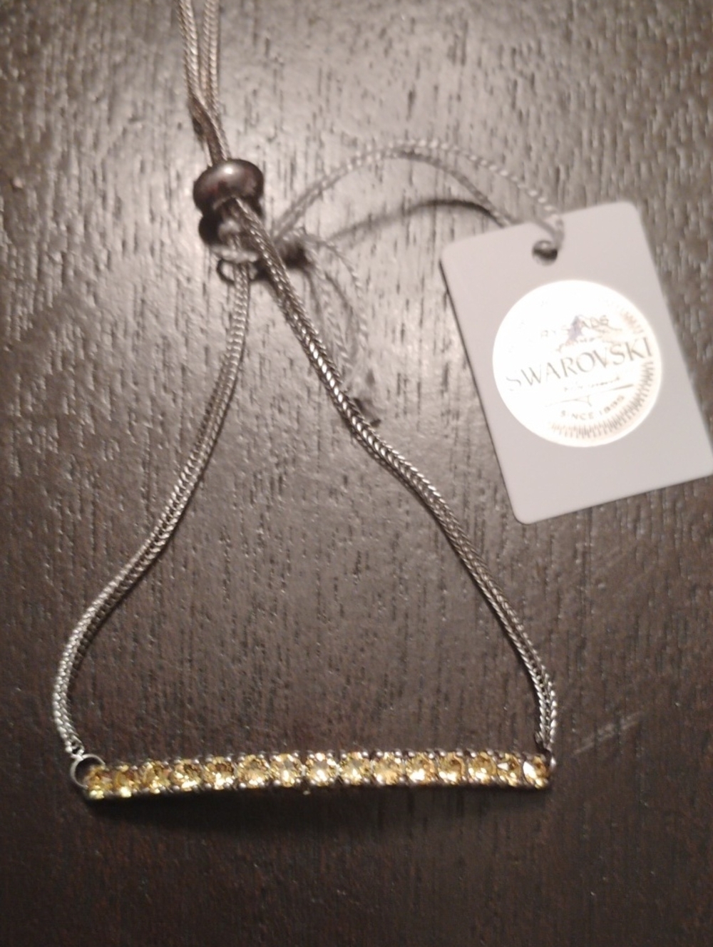 Swarovski Light Yellow Topaz Crystal Bolo Bracelet NWT